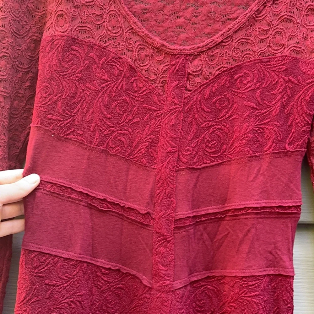 Free People Burgundy Lace Bodycon Dress